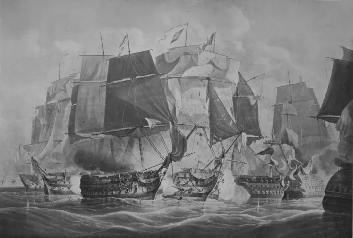 Framed Print : Trafalgar, c1806. Artist: William John Huggins Framed Print : Trafalgar, c1806. Artist: William John Huggins