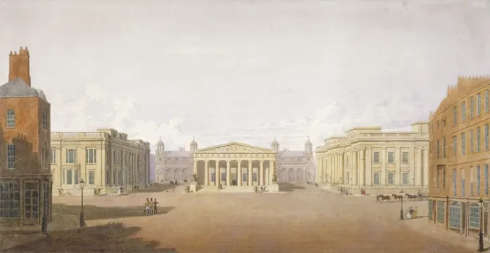 Framed Print : Trafalgar Square, Westminster, London, 1828. Artist: John Nash Framed Print : Trafalgar Square, Westminster, London, 1828. Artist: John Nash