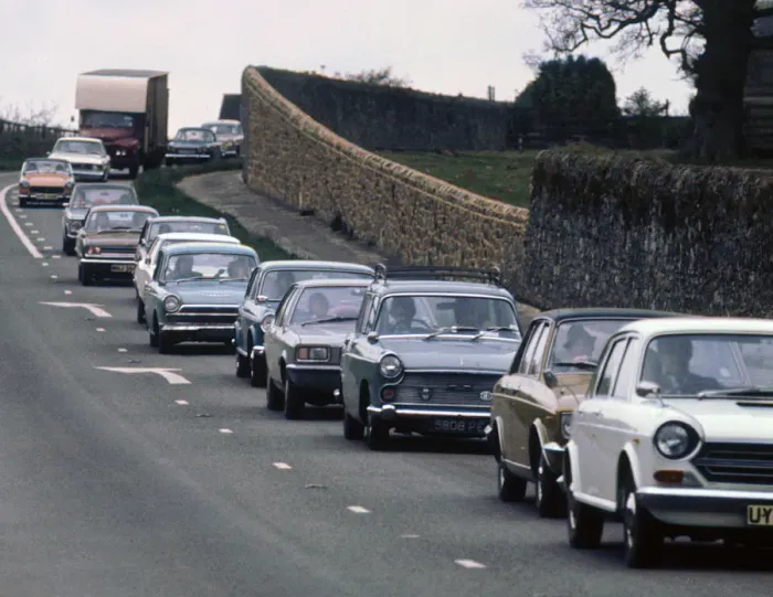 Framed Print : Traffic Jam, UK early 1970 s. Creator: Unknown Framed Print : Traffic Jam, UK early 1970 s. Creator: Unknown