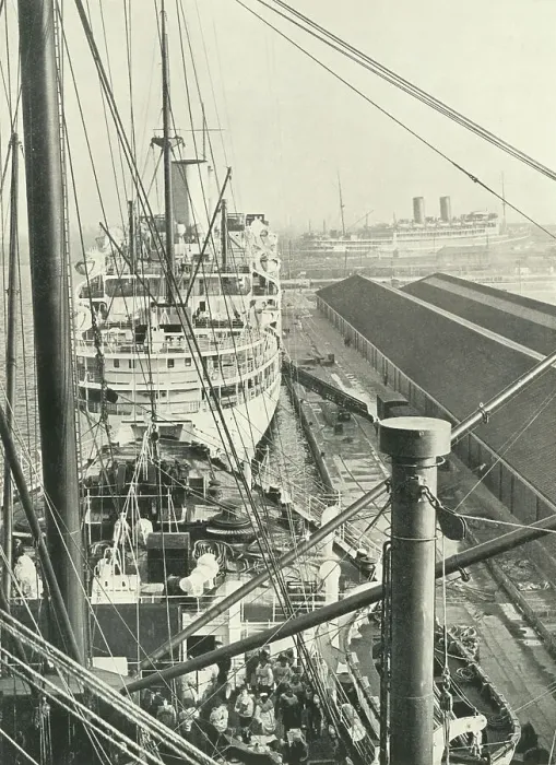 Framed Print : The Traffic Still Quickens; Still The Vessels Grow Bigger Liners In Tilbury Docks, 1937. Creator: Fox. The Traffic Still Quickens; Still The Vessels Grow Bigger Liners In Tilbury Docks, 1937. Creator: Fox Framed Print : The Traffic Still Quickens; Still The Vessels Grow Bigger Liners In Tilbury Docks, 1937. Creator: Fox. The Traffic Still Quickens; Still The Vessels Grow Bigger Liners In Tilbury Docks, 1937. Creator: Fox