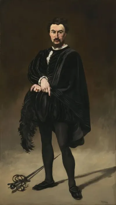 Framed Print : The Tragic Actor (Rouviere as Hamlet), 1866. Creator: Edouard Manet Framed Print : The Tragic Actor (Rouviere as Hamlet), 1866. Creator: Edouard Manet