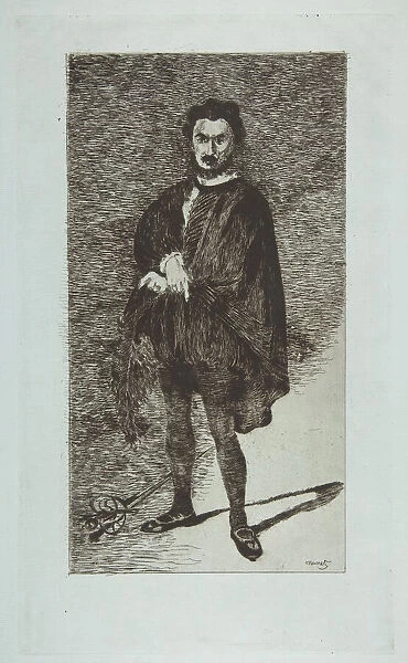 The Tragic Actor: Rouviere in the Role of Hamlet, 1865-66. Creator: Edouard Manet