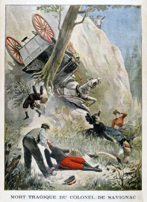 Framed Print : The tragic death of Colonel de Savignac, 1901 Framed Print : The tragic death of Colonel de Savignac, 1901