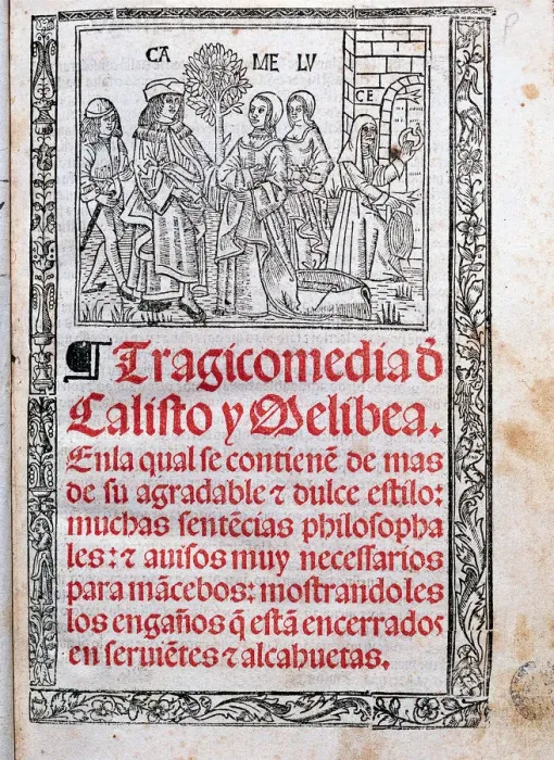 Framed Print : Tragicomedy of Calixto and Melibea by Fernando de Rojas, cover of the printed edition