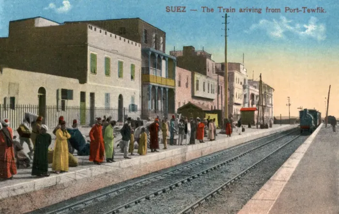 Framed Print : The train arriving from Port Tewfik, Suez, Egypt, 20th century Framed Print : The train arriving from Port Tewfik, Suez, Egypt, 20th century