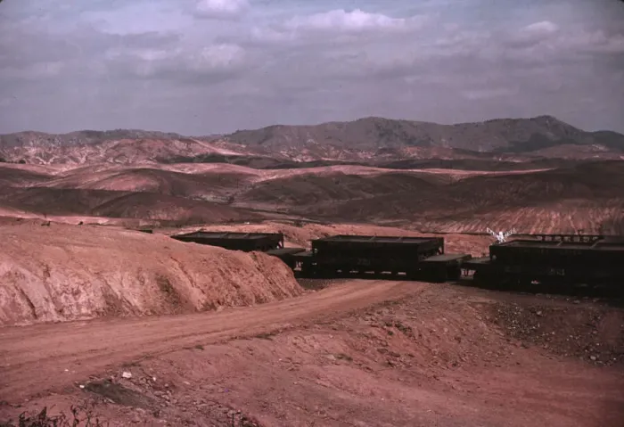 Framed Print : A train bringing copper ore out of the mine, Ducktown, Tenn. 1939. Creator: Marion Post Wolcott Framed Print : A train bringing copper ore out of the mine, Ducktown, Tenn. 1939. Creator: Marion Post Wolcott