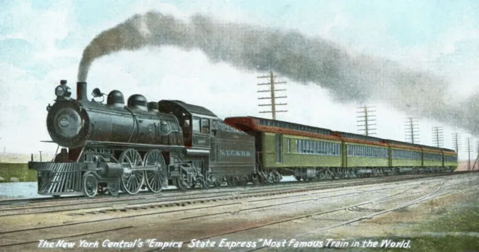 Framed Print : The train Empire State Express entering Central Station in New York, 1910 Framed Print : The train Empire State Express entering Central Station in New York, 1910