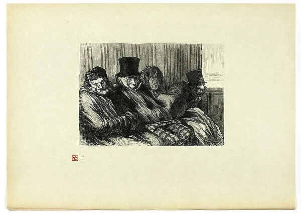 Train de plaisir, dix degrés d'ennui et de mauvaise humeur, from Tirage Uniq... 1862, printed 1920. Creator: Charles Maurand
