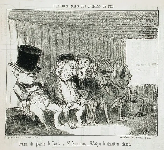 Framed Print : Train de plaisir de Paris à St-Germain... 1852. Creator: Honore Daumier Framed Print : Train de plaisir de Paris à St-Germain... 1852. Creator: Honore Daumier