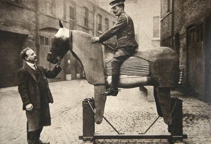 Framed Print : Training cavalrymen and artillerymen how to ride, World War I, c1914-c1918. Artist Framed Print : Training cavalrymen and artillerymen how to ride, World War I, c1914-c1918. Artist