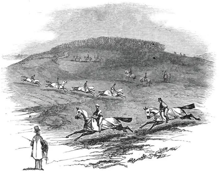 Framed Print : The Training Ground, Newmarket, 1845. Creator: Unknown Framed Print : The Training Ground, Newmarket, 1845. Creator: Unknown