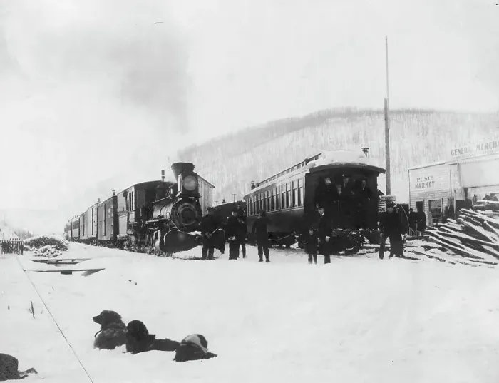 Framed Print : Trains at Fox Station, 1916. Creator: Unknown Framed Print : Trains at Fox Station, 1916. Creator: Unknown