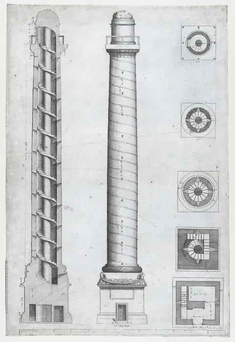 Framed Print : Trajan's Column, 16th century. Creator: Anon Framed Print : Trajan's Column, 16th century. Creator: Anon