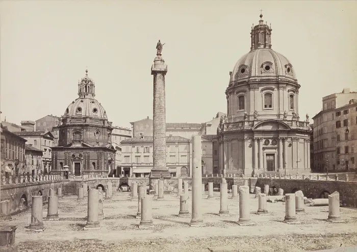Framed Print : Trajan's Column, late 19th century. Creator: Unknown. Trajan's Column, late 19th century. Creator: Unknown Framed Print : Trajan's Column, late 19th century. Creator: Unknown. Trajan's Column, late 19th century. Creator: Unknown
