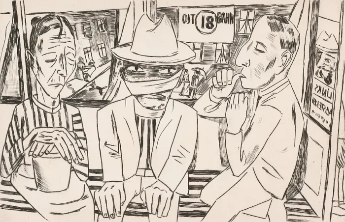 Framed Print : In the Tram (In der Trambahn), 1922. Creator: Max Beckmann Framed Print : In the Tram (In der Trambahn), 1922. Creator: Max Beckmann
