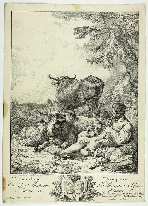 Framed Print : Tranquil Peasant, n.d. Creator: Philip James de Loutherbourg Framed Print : Tranquil Peasant, n.d. Creator: Philip James de Loutherbourg