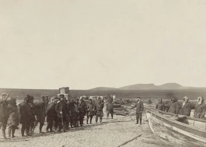 Framed Print : Transferring of Cargo along the Shore, 1889. Creator: Unknown Framed Print : Transferring of Cargo along the Shore, 1889. Creator: Unknown