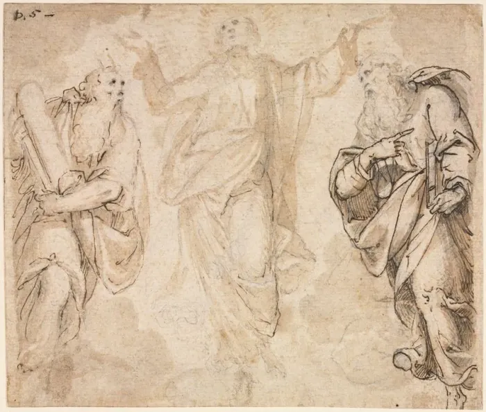 Framed Print : The Transfiguration (recto), c. 1590. Creator: Camillo Procaccini (Italian, 1546-1629) Framed Print : The Transfiguration (recto), c. 1590. Creator: Camillo Procaccini (Italian, 1546-1629)