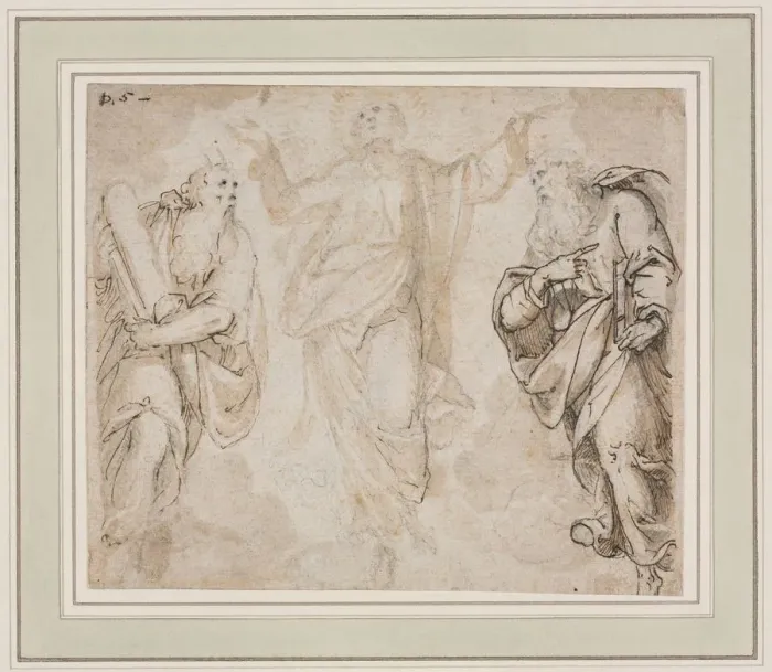 Framed Print : The Transfiguration (recto); Study of Hands (verso), c. 1590. Creator: Camillo Procaccini (Italian Framed Print : The Transfiguration (recto); Study of Hands (verso), c. 1590. Creator: Camillo Procaccini (Italian