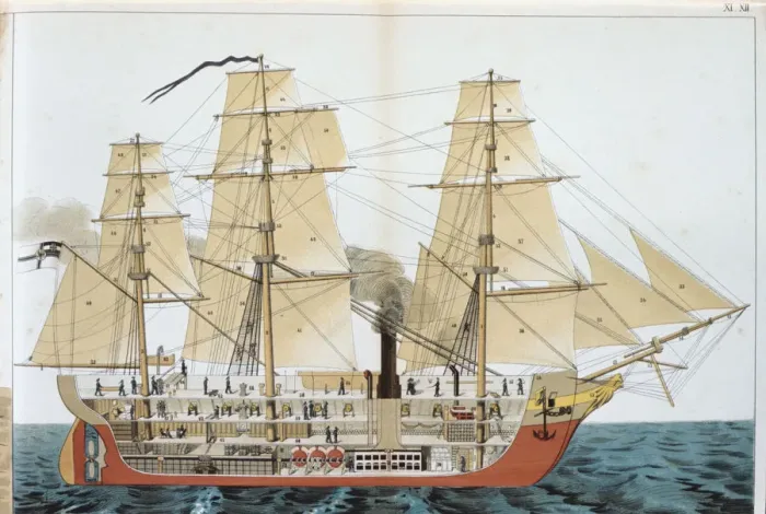 Framed Print : Transitional ship, 1886 Framed Print : Transitional ship, 1886