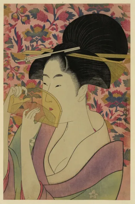 Framed Print : Transparent Comb, 1780s. Artist: Utamaro, Kitagawa (1753-1806) Framed Print : Transparent Comb, 1780s. Artist: Utamaro, Kitagawa (1753-1806)