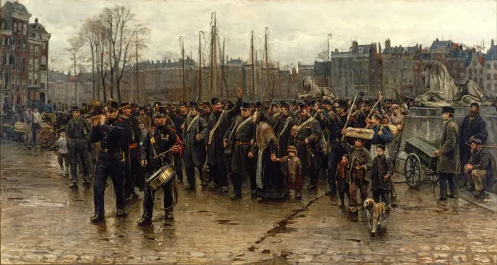 Framed Print : Transport of colonial soldiers. Artist: Israels, Isaac (1865-1934) Framed Print : Transport of colonial soldiers. Artist: Israels, Isaac (1865-1934)