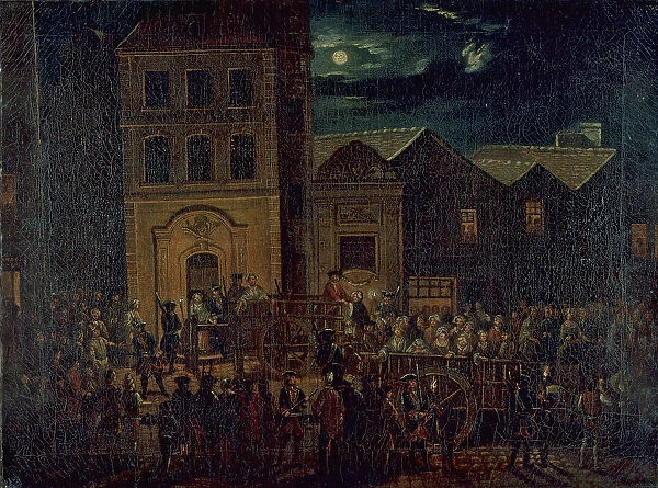 Transport des filles de joie du dépôt Saint-Martin à la Salpêtrière, vers 1750, c1750. Creator: Ecole Francaise