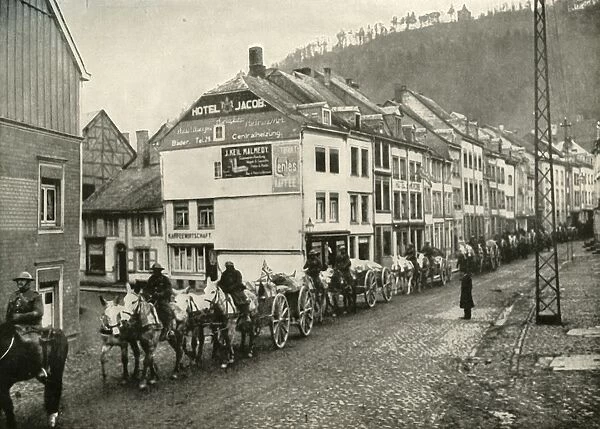 Our Transport Passing Through Malmedy, the First German Town Over the Frontier, (1919)