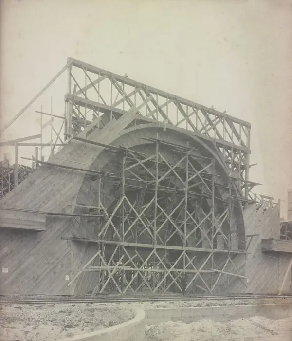 Framed Print : Transportation Building, World's Columbian Exposition, Chicago, Illinois, 1892. Creator: Frances Benjamin Johnston Framed Print : Transportation Building, World's Columbian Exposition, Chicago, Illinois, 1892. Creator: Frances Benjamin Johnston