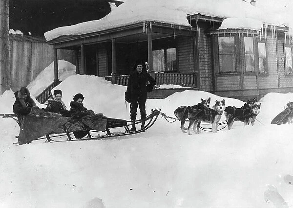 Transportation by dog sled, between c1900 and c1930. Creator: Unknown