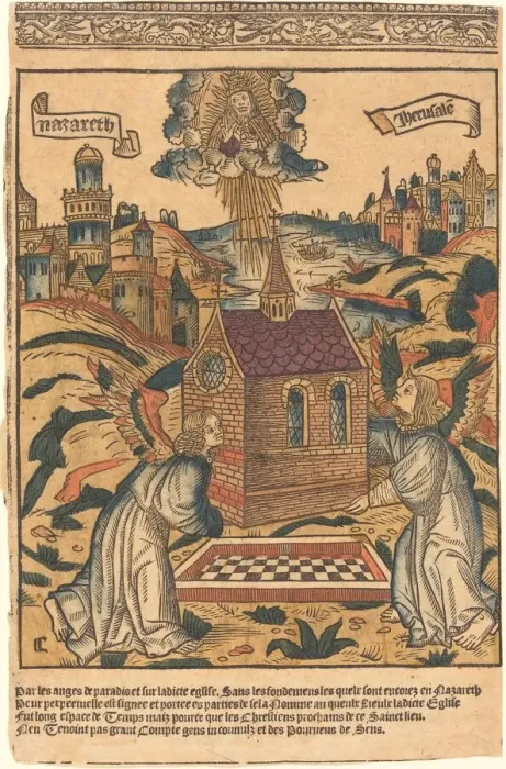 Framed Print : The Transportation of the Holy House of Loreto, 1494. Creator: Unknown Framed Print : The Transportation of the Holy House of Loreto, 1494. Creator: Unknown