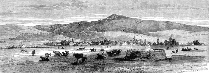 Framed Print : The Transvaal War: view of Newcastle from Fort Terror, 1881. Creator: Unknown Framed Print : The Transvaal War: view of Newcastle from Fort Terror, 1881. Creator: Unknown