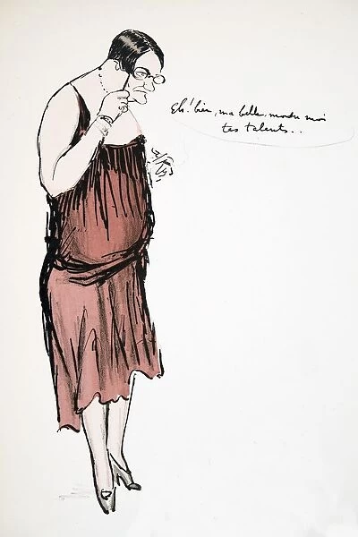 Transvestite in Red Dress with Pince-Nez, from White Bottoms pub. 1927