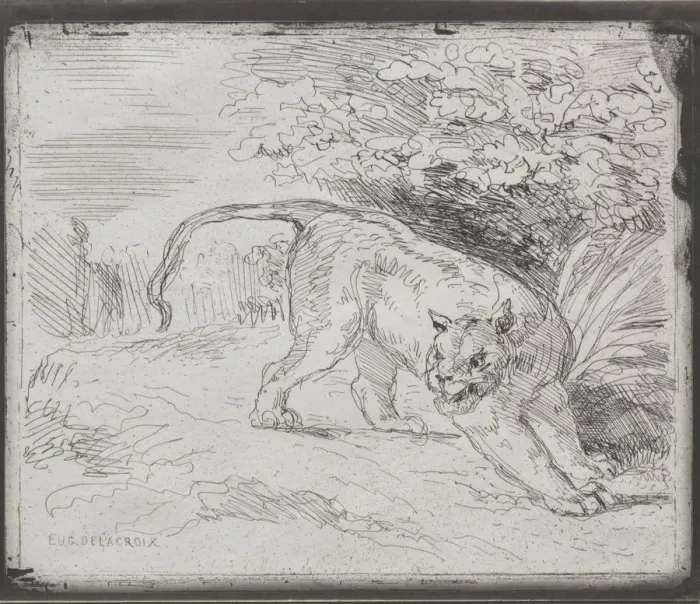 Framed Print : A Trapped Tiger, 1854. Creator: Eugene Delacroix (French, 1798-1863) Framed Print : A Trapped Tiger, 1854. Creator: Eugene Delacroix (French, 1798-1863)