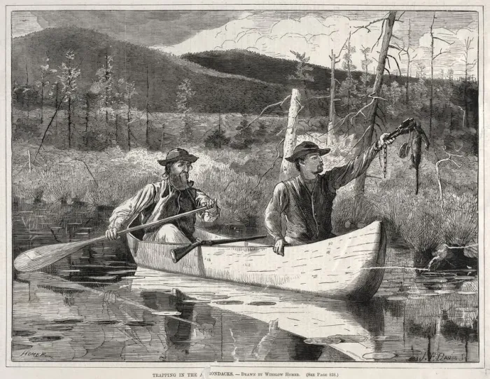 Framed Print : Trapping in the Adirondacks, 1870. Creator: Winslow Homer (American, 1836-1910) Framed Print : Trapping in the Adirondacks, 1870. Creator: Winslow Homer (American, 1836-1910)