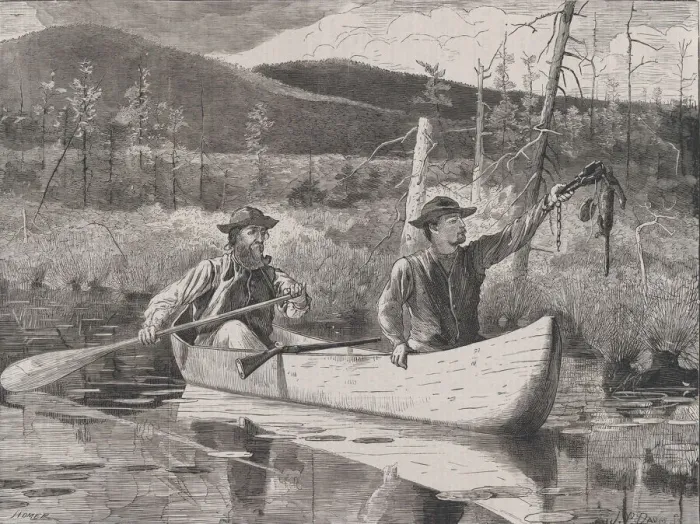 Framed Print : Trapping in the Adirondacks (Every Saturday, Vol. I, New Series), October 24, 1870 Framed Print : Trapping in the Adirondacks (Every Saturday, Vol. I, New Series), October 24, 1870