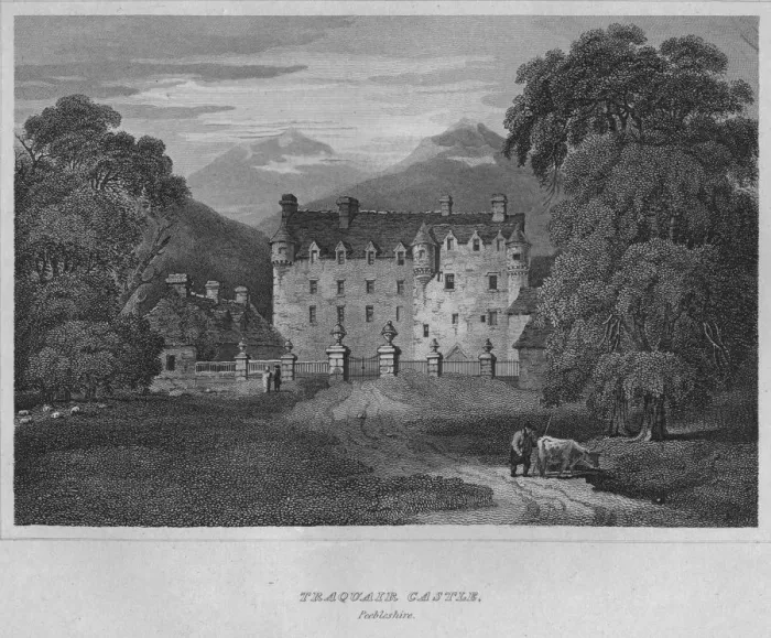 Framed Print : Traquair Castle, Peebleshire, 1814. Artist: John Greig