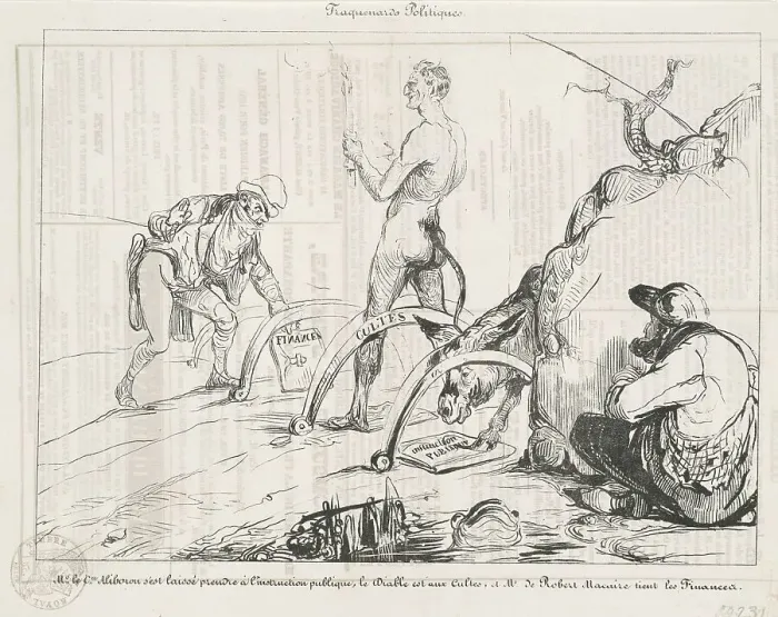 Framed Print : Traquenards politiques, 19th century. Creator: Honore Daumier Framed Print : Traquenards politiques, 19th century. Creator: Honore Daumier