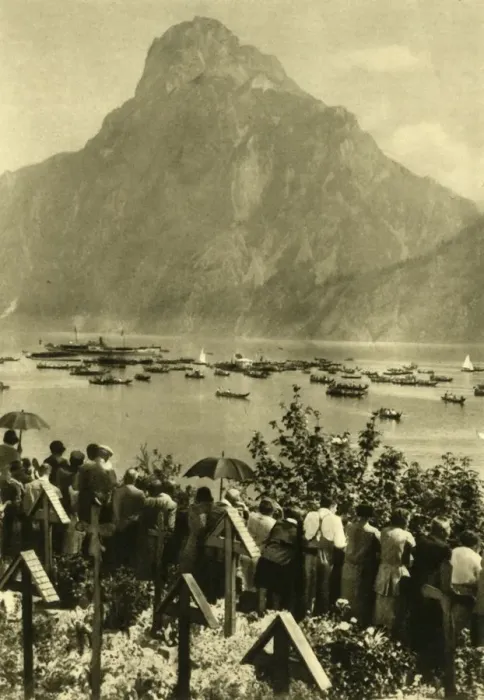 Framed Print : Traunstein and Traunsee, Upper Austria, c1935. Creator: Unknown Framed Print : Traunstein and Traunsee, Upper Austria, c1935. Creator: Unknown