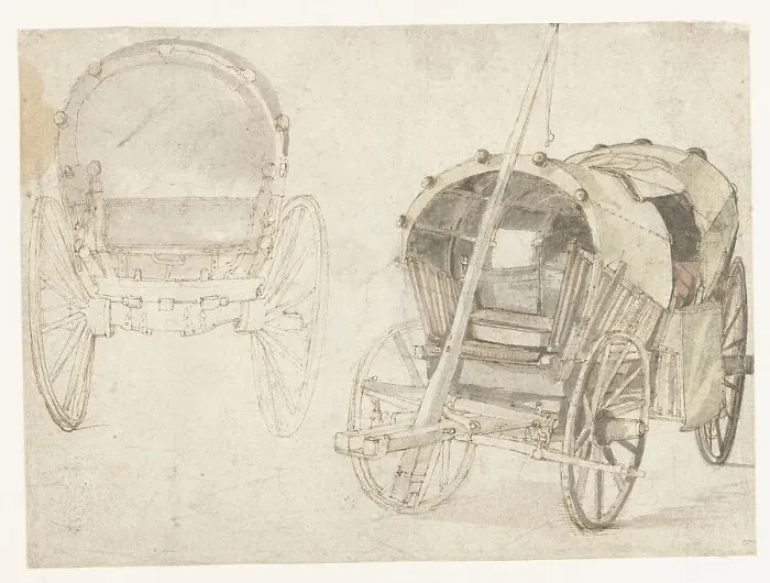 Framed Print : Two travel cars, 1633-1687. Creator: Gillis Neyts Framed Print : Two travel cars, 1633-1687. Creator: Gillis Neyts