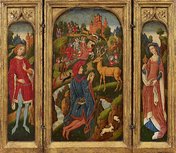 Travel triptych with Saint Eustace. Creator: Spanish Forger (active late 19th-early 20th cen.)