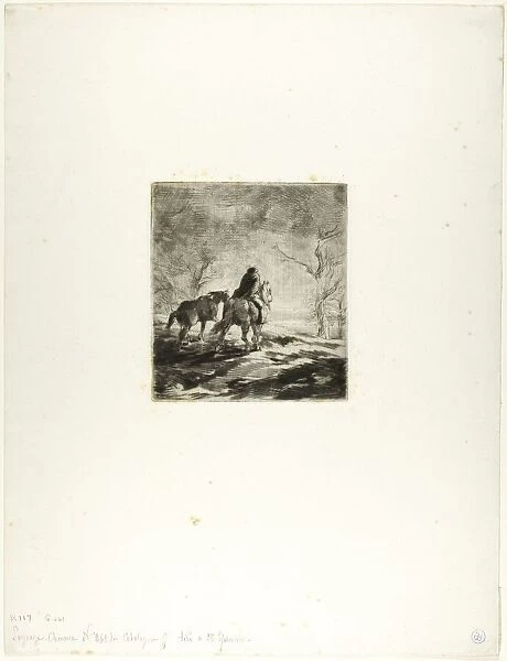 Traveler on Horseback, 1848. Creator: Charles Emile Jacque