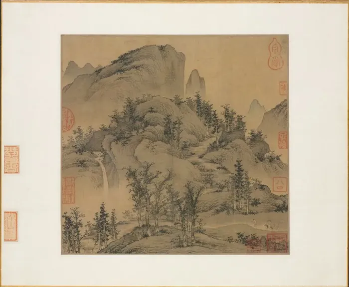 Framed Print : Travelers in Autumn Mountains, 1st half 1300s. Creator: Sheng Mou (Chinese, active c Framed Print : Travelers in Autumn Mountains, 1st half 1300s. Creator: Sheng Mou (Chinese, active c