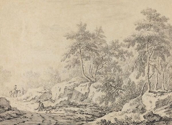 Travelers in a Rocky Wood. Creator: Johann Christoph Dietzsch