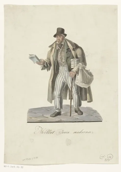 Framed Print : Traveling bookseller, 1800-1899. Creator: Anon Framed Print : Traveling bookseller, 1800-1899. Creator: Anon