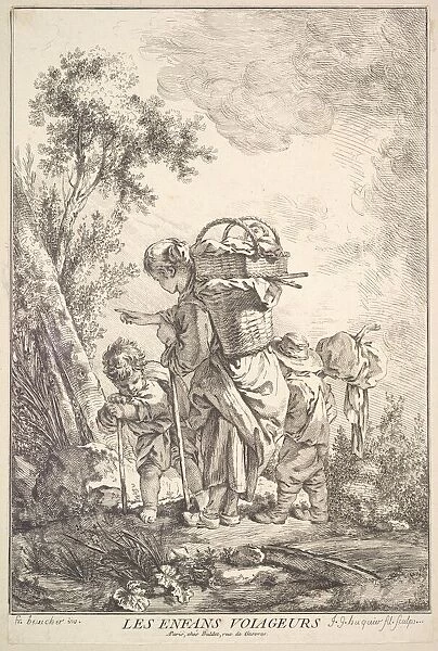 The Traveling Children, mid to late 18th century. Creator: Jacques Gabriel Huquier