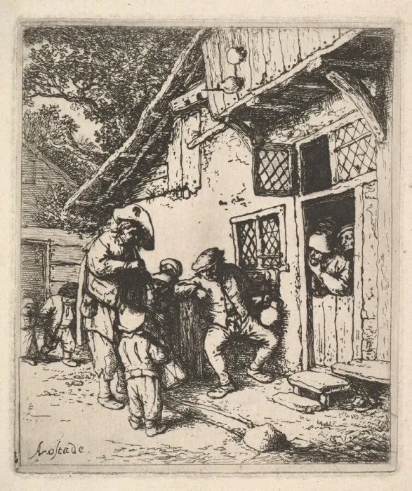 Framed Print : Traveling Musicians, 1610-85. Creator: Adriaen van Ostade Framed Print : Traveling Musicians, 1610-85. Creator: Adriaen van Ostade