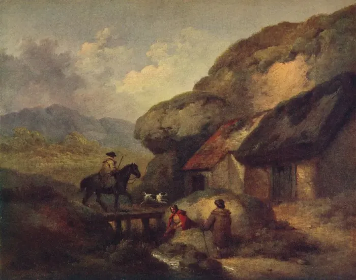 Framed Print : The Traveller, c1795. Artist: George Morland Framed Print : The Traveller, c1795. Artist: George Morland