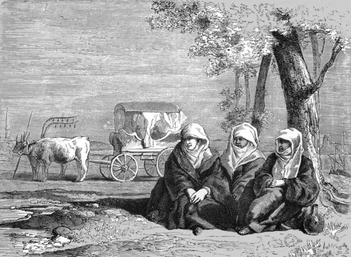 Framed Print : Travellers reposing on the banks of Lake Doiran; Notes on Albania, 1875. Creator: Frederick A. Lyons Framed Print : Travellers reposing on the banks of Lake Doiran; Notes on Albania, 1875. Creator: Frederick A. Lyons