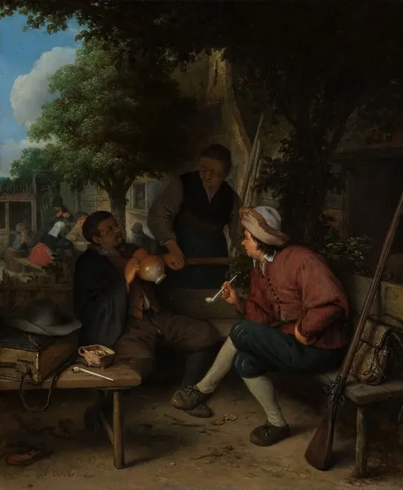 Framed Print : Travellers at Rest, 1671. Creator: Adriaen van Ostade Framed Print : Travellers at Rest, 1671. Creator: Adriaen van Ostade